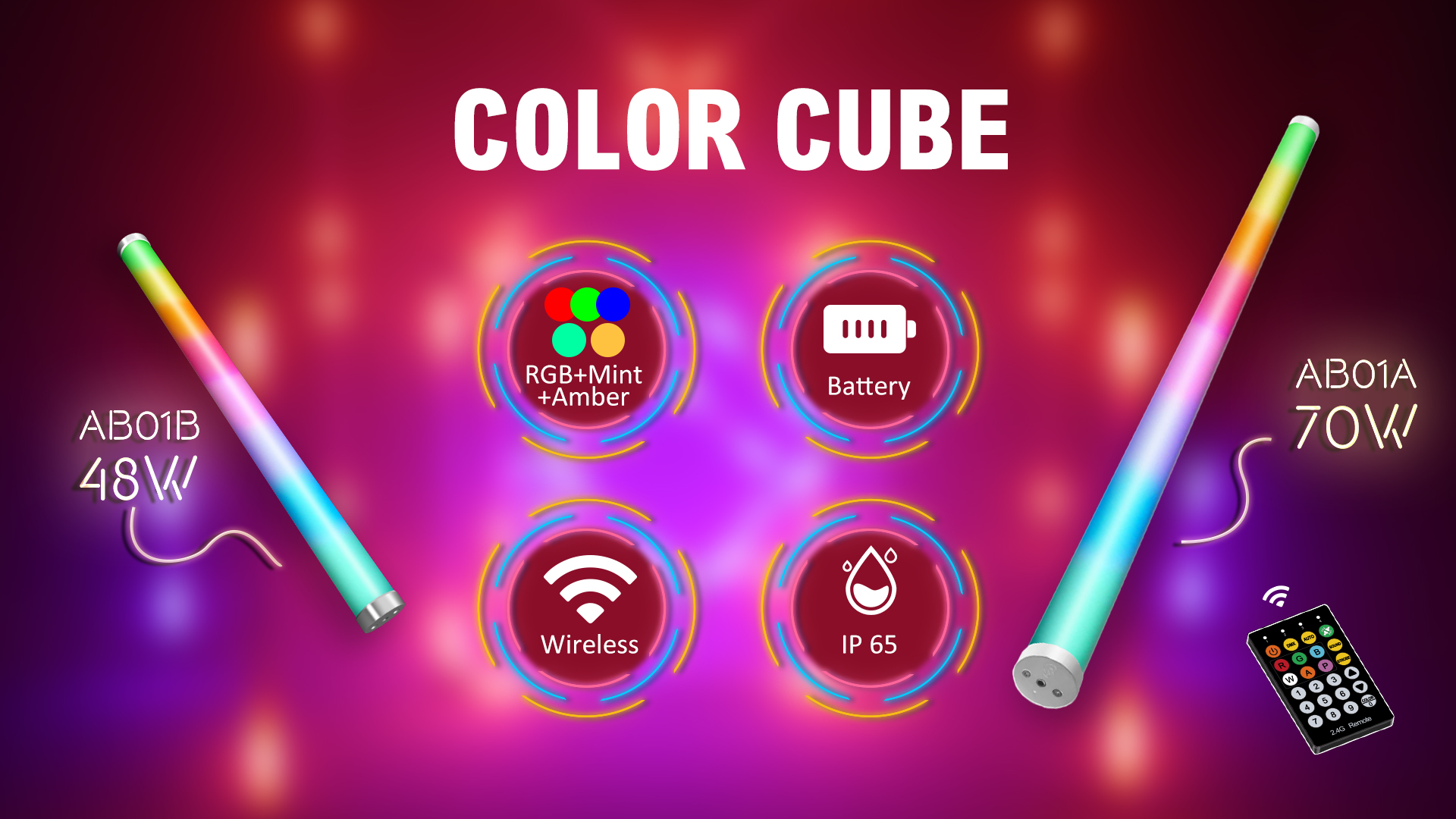 Color Tube LED Engine 320x0.5W & 160x0.5W BATTERY DRAGON RGB+Mint+Amber