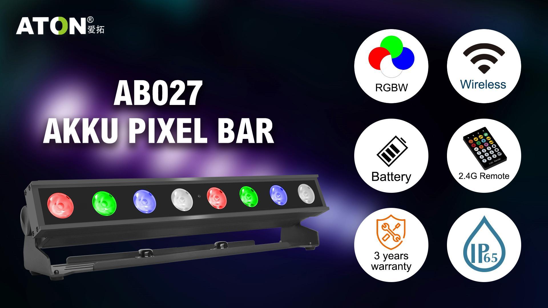 Akku pixel bar 8*10W 4 in 1 RGBW LEDs