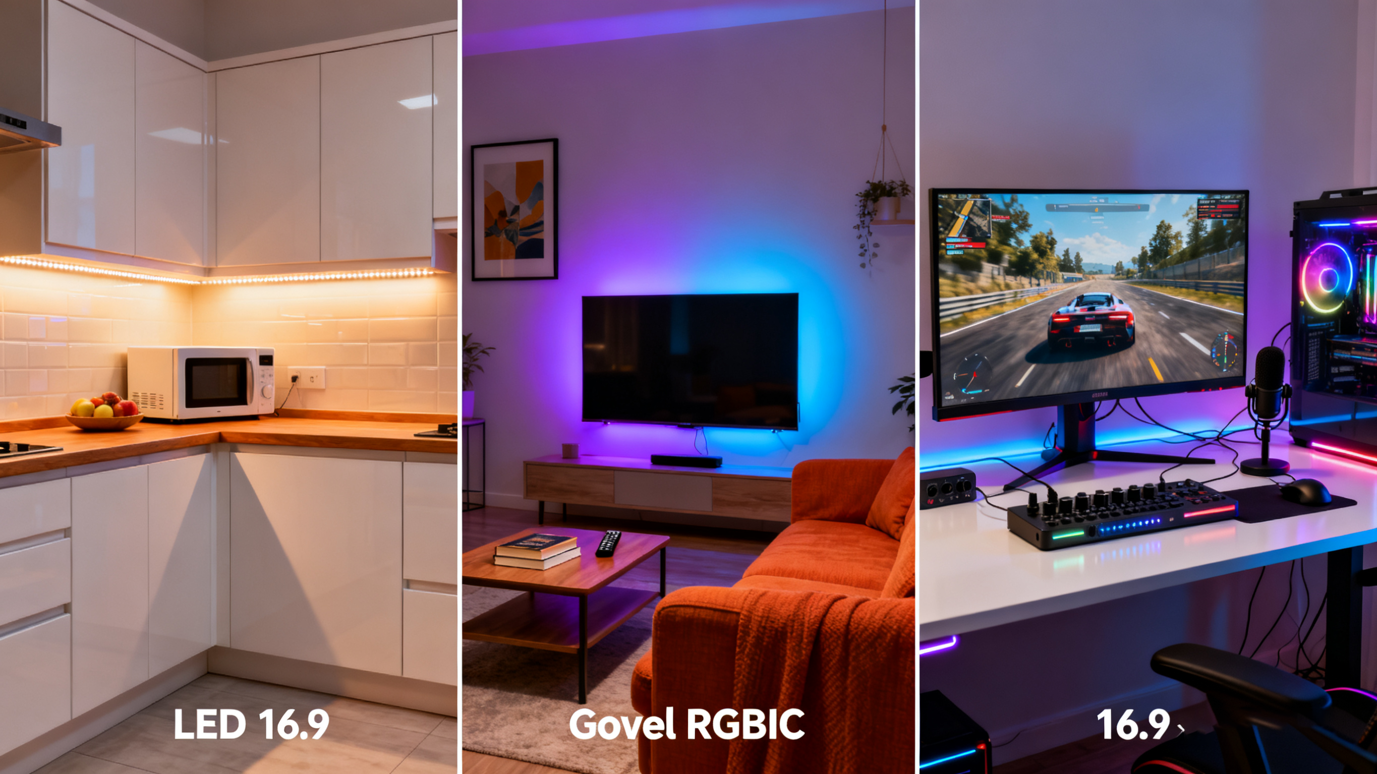 生成分屏家居场景图片