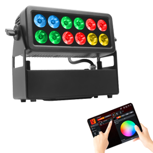 Battery Powered 12x10W RGBL LED Stage Light - Smart Color Change & APP Control