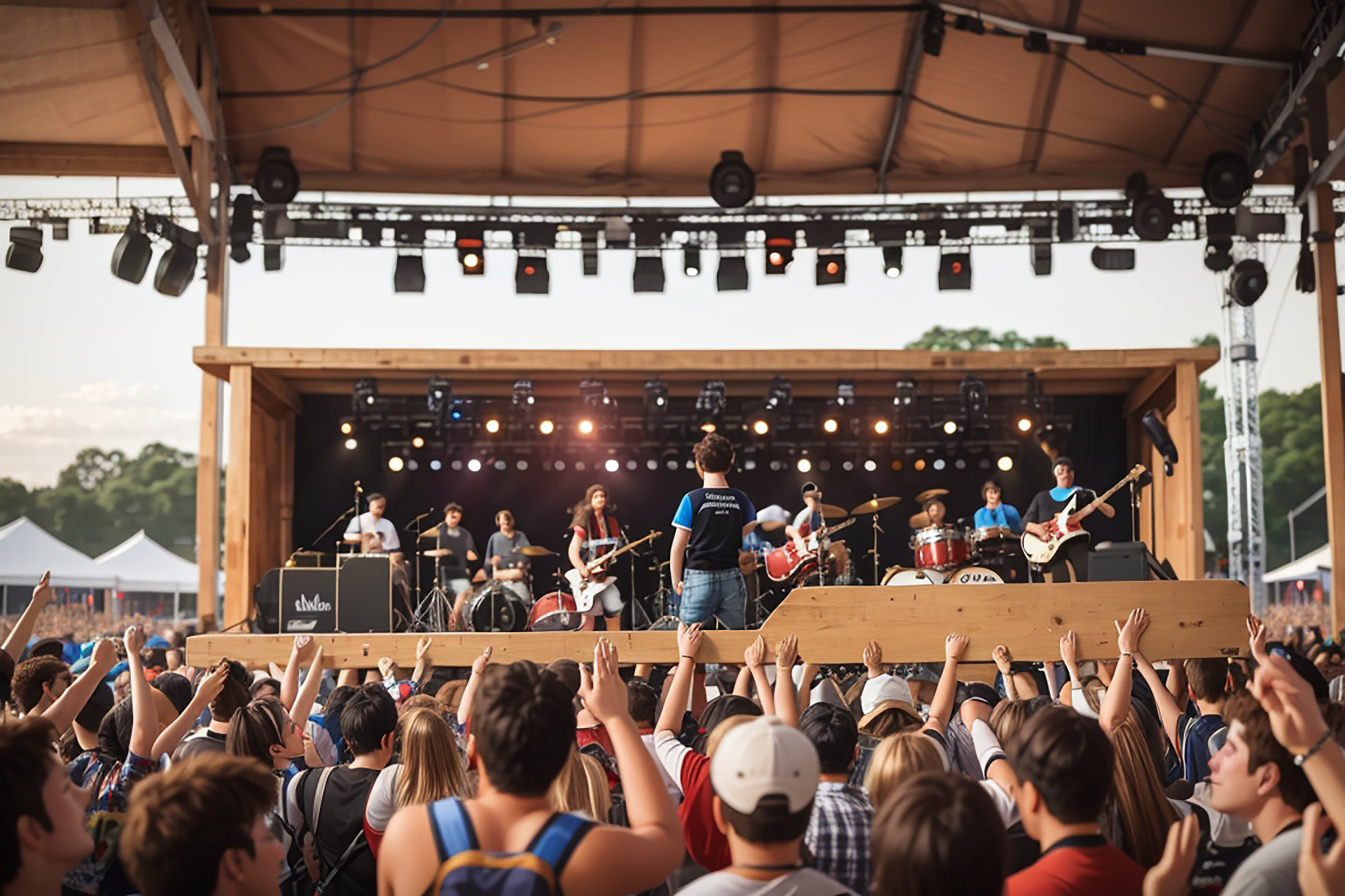 wooden-board-music-festival-with-live-bands-cheering-crowds