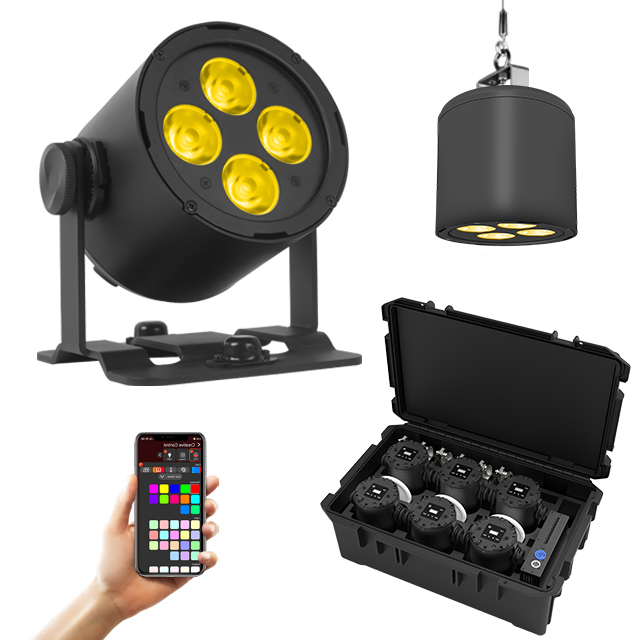 4x20W RGBL Bat Sun Battery Light: APP-Controlled Stage Magic Unleashed